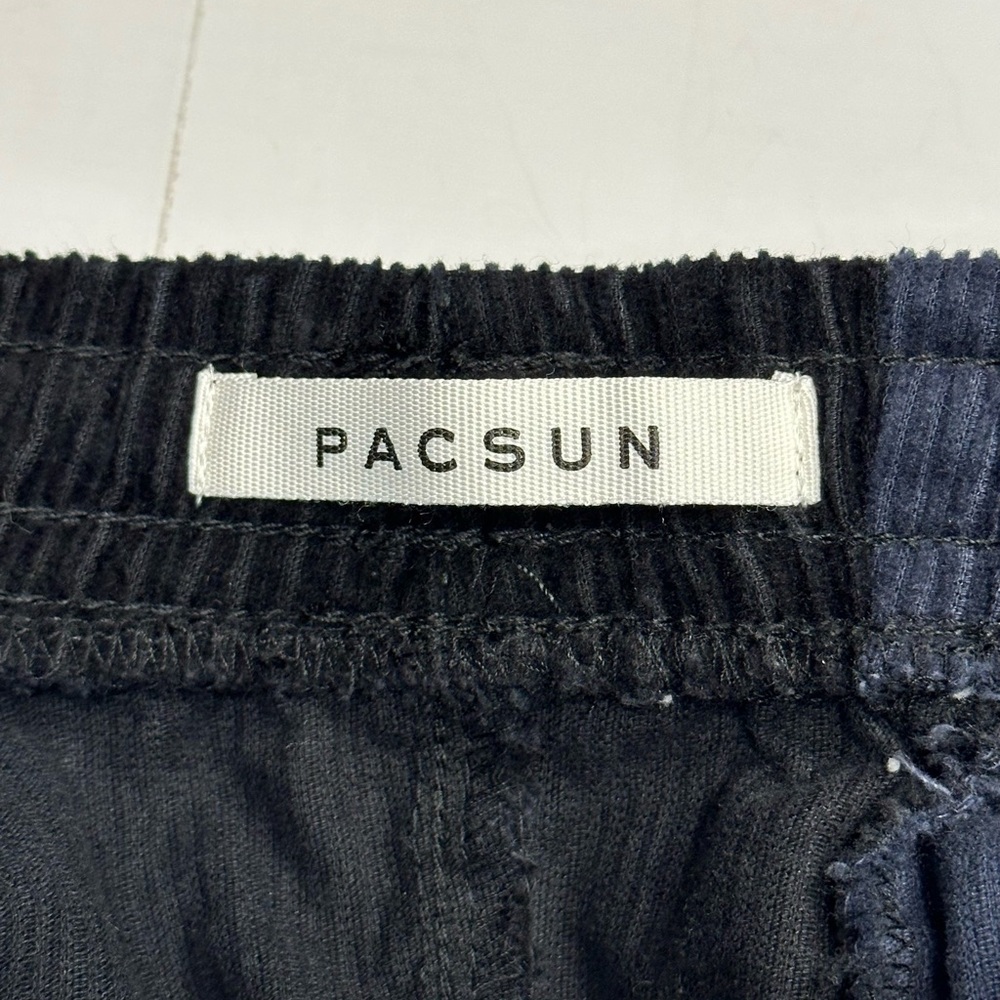 PacSun Volley Corduroy Shorts Mens Small Navy Black Patchwork Drawstring Casual - Picture 7 of 8